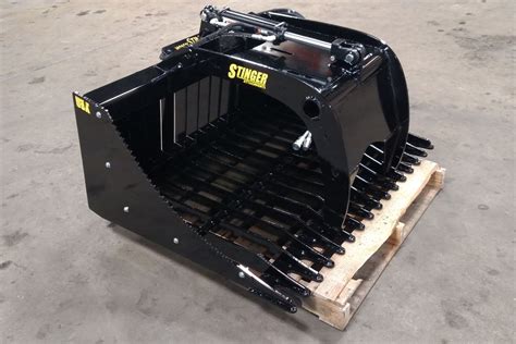 78 skid steer bucket|48'' rock bucket w grapple.